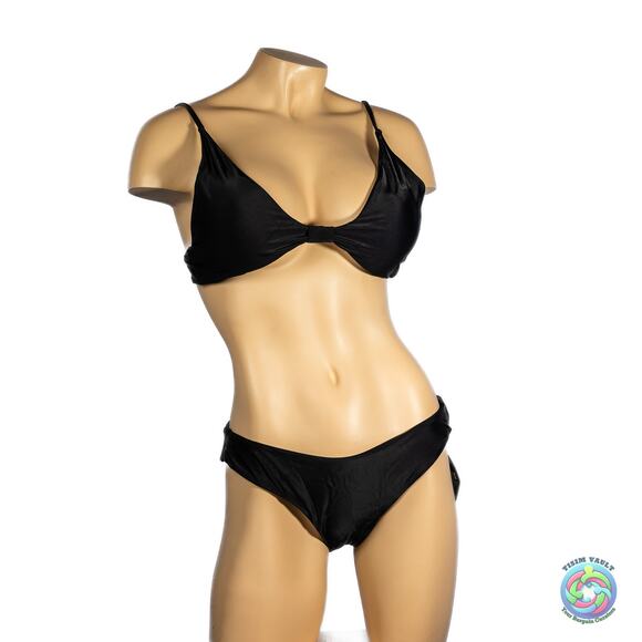 Zaful Black High Cut Bikini, L, V Neck, Push-Up NWT 🖤 - Picture 1 of 8